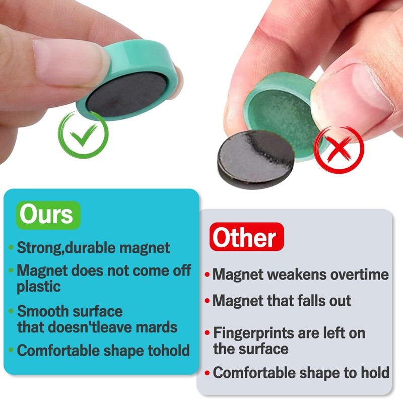 MIN CI 96Pack Fridge Magnets 8 Colors Round Whiteboard Magnets,