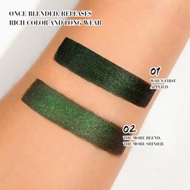 Goth Green Glitter Lipstick for Woman, Black Base Green Metallic Multichrome Liquid Lipstick， High Pigment Multichrome Non-Stick Shimmer Lip Color for Bold Gothic Halloween Makeup Vegan & Cruelty-Free