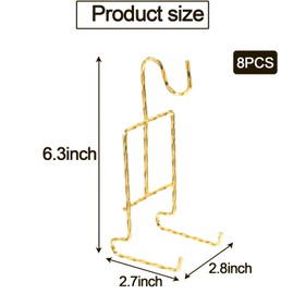 LOSYHU 8-Piece Metal Cup & Saucer Display Stand - Gold Tea Cup & Saucer Holder, Spiral Style, 6.22 x 2.44 Inches