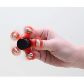 Toyland® Spinnerooz Glitter Hand Spinner Novelty Toy - Fidget Spinner - 5 In 1 - Jump, Bounce, Spin (RED)