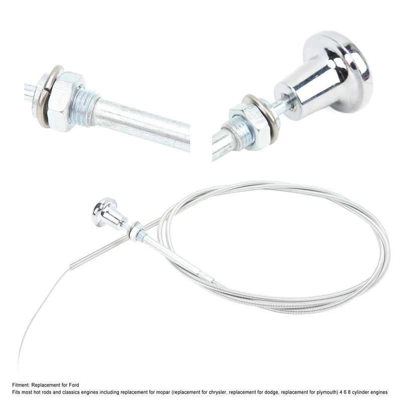 Choke Cable Stainless Steel and Chrome 1.8M Universal Choke Cable