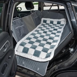 Plush Backseat Dog Bed (Made For The Hard Bottom Car Seat Cover) - Color: Beige