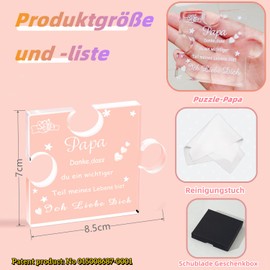 RISFIHEI Father's Day Gift Gifts for Dad Gift Birthday Gift Ideas for Dad Engraved Acrylic Block Puzzle Father Gift for Dad, Father's Day Gift Ideas