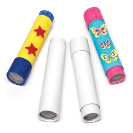 Baker Ross AR403 Design Your Own Telescopes, Blanks for Kids to Paint, Decorate and Personalise for Arts and Crafts Activities, Assorted, (Pack of 2)