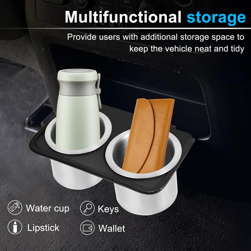 Middle Row CupHolder, Dual Rear Cup Holder Compatible with 2015-2020