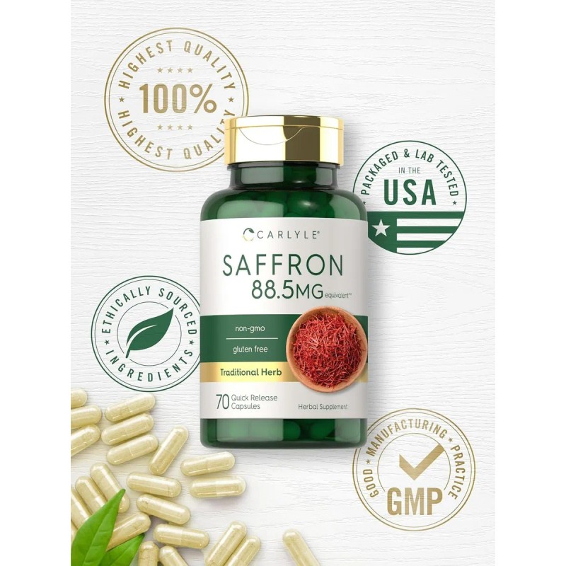 Suplemento De Extracto De Azafrán Reduce Depresión 70 Cáps.