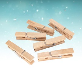 Operitacx 50pcs Mini Wooden Pegs, Small Christmas Card Pegs, Clothes Pegs Photos Clips Picture Clips Tiny Decorative Pegs for Wall Hanging Pictures Picture Hanging Nails String Lights
