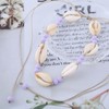TseenYi Boho Cowrie Shell Choker Neckalce Seashell Necklace Purple Tiny