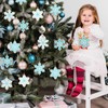 Whaline 20Pcs Winter Hanging Ornaments Blue Gingerbread Snowflake Ornaments with