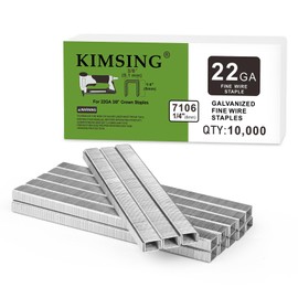 Kimsing 22 Gauge 71 Series Galvanized Upholstery Staples, 3/8-Inch Crown 1/4-Inch Leg Length, Fine Wire Staples, Fasteners for Stapler, Staple Gun (10,000 PCS/Box)