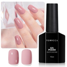 TOMICCA Pink Brown Gel Nail Polish, Dirty Pink Gel Polish, Nude Nail Polish Gel, Soak Off UV Gel Nail Art Manicure Salon DIY