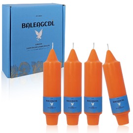 Handmade Unscented Taper Candles Long Lasting Burn Candles Twisted Orange Candles 5inch Short Candlesticks Elegant Candles Design Smokeless Wax Candles for Home Décor Weddings Festive Seasons