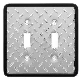 Franklin Brass 135861 Diamond Plate Double Switch Cover Plate