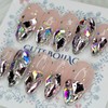 Pink Full Stone Gra Handmade Nail Tip Pedi Tip -