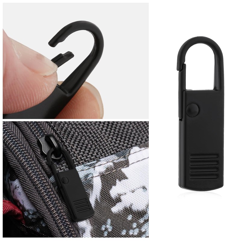 4PCS Black Zipper Pulls Replacement Broken Zipper Pull Repair Kit