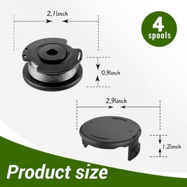 Viilich Pack of 4 grass trimmer thread spools for Bosch ART 23 SL/ART 26 SL, nylon replacement spool (F016800569 + F016800385), with 1 x trimmer spool cap (F016F04557), nylon replacement thread spool