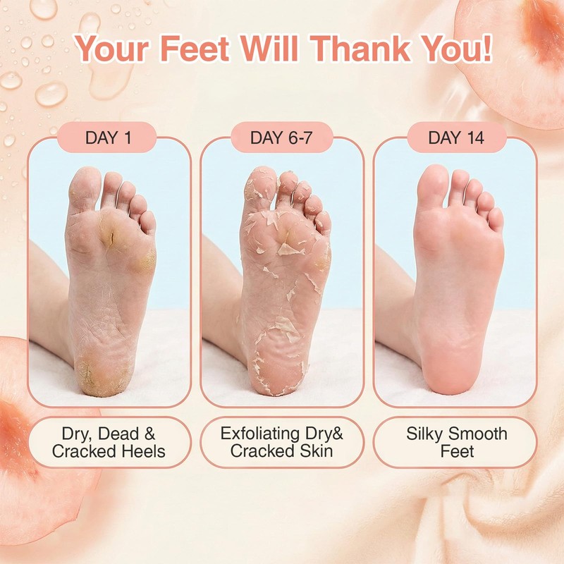 atnoya 5 Pack Foot Mask, Peach Extracts Foot Peel Mask