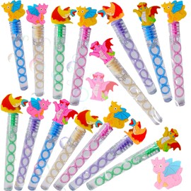 24 Packs Bulk Mini Funny Dragons Shape Bubble Wands, Boys and Girls Holiday Party Favors Student Summer Party Supply