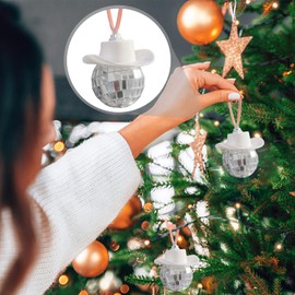 1Pcs Cute Car Accessories - Disco Ball Cowboy Hat,Keychain-Car Gifts for Men, Women,Car Accessories for Women Interior - Fun Car Hanging Ornament-Decorate Your Ride with Disco Ball Car Accessorie