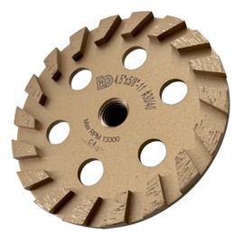4.5" Diamond Grinding Wheels for Concrete or Masonry, 18 Short Segments, 30/40 Grit, Medium Bond, 5/8"-11 Arbor