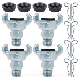 ChillWaves Iron Air Hose Fitting, 1/4" NPT Male 2 Lug Universal Coupling, Chicago Fitting(4-PACK)
