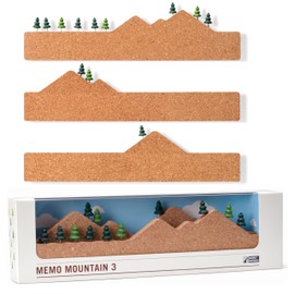 Monkey Business Memo Mountain 3 Cork Board Strips - Cork Board Bulletin Boards with Mountain Scene Bulletin Boards, Office Accessories, Cute Cork Boards for Walls