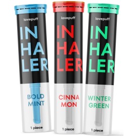 LovePuff 3 PACK Quit Smoking Natural Habit Replacement Aromatherapy Inhaler MINT CINNAMON