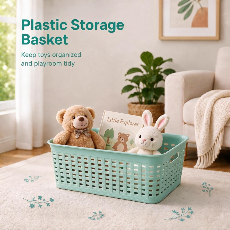 3 Pack Plastic Storage Baskets