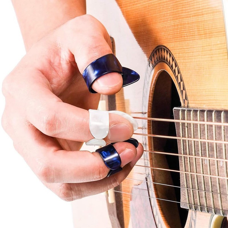 MEDUSHASHA Guitar Thumb Picks, Set of 8, Cellulo, Guitar Picks,