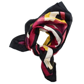 Coach 83804 Geometric Colorblock Square Silk Cotton Blend Scarf Tie Accessory