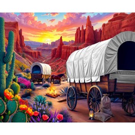 Springbok Santa Fe Trail 500 Piece Jigsaw Puzzle for Adults - Western Adventure Puzzle - Unique Cut Pieces - Made in USA