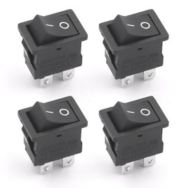 KKLM DPSTボートロッカースイッチ ボートカーマリン用トグルスイッチ 4ピン AC 250V 6A 125V 10A ON/OFF 多機能ロッカースイッチ 4個セット ブラック