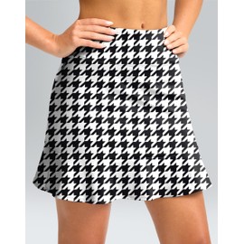 Viodia 16" Golf Skorts for Women High Waisted Tennis Skirt Athletic Skorts Skirts for Women Built-in Shorts with 5 Pockets, Houndstooth, Large