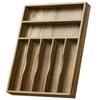 Kiasthome Acacia Wood Silverware Drawer Organizer, Kitchen Utensil Cutlery Drawer