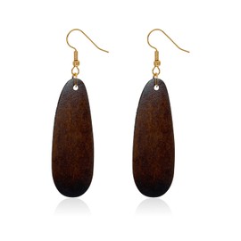 T-ztoss Simple Natural Wooden Teardrop Earrings Vintage Bohemian Geometric Lightweight Drop Dangle Wood Earrings for Women(Teardrop Earrings)