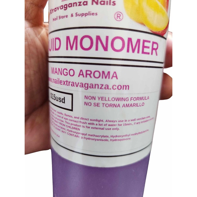 Extravaganza Nails Extra Beauty Nail Liquid Monomer 16oz Mango Aroma