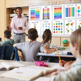 WINDVALE Playroom Essentials - Set of 12 Educational Posters for Toddlers & Kids | Alphabet, Learning Charts, Days of the Week | Classroom & Homeschool Supplies, Preschool & Kindergarten Decor