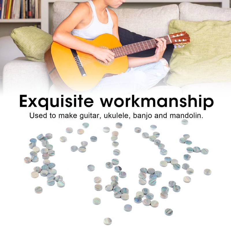 100Pcs Fretboard Dots Natural Abalone Shell Bright Color Round Guitar