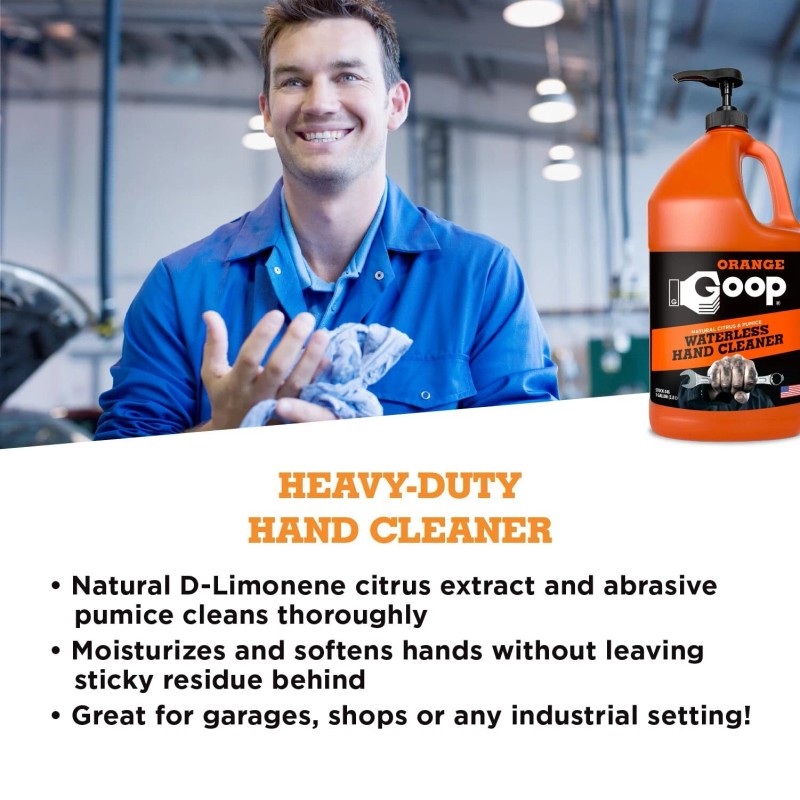 GOOP Orange Goop Hand Cleaner Liquid with Pumice 128 Fl