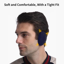 Earmuffs, Ear Muffs Women Men, 1 Pair Ear Warmers, Fluffy, Classic Fleece, Winter Warm Earmuffs, Women's Ear Muffs, Winter Ear Warmers, Winter Warm Foldable Bandless Earmuffs, Blue-M(6-7cm)