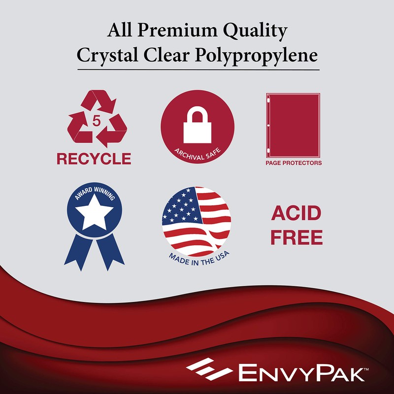 EnvyPak Mini Binder Page Protector - Holds 5 x 8.5