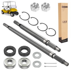 10L0L Golf Cart Rear Axle Shaft with Bearing Seal Kit for 1994-2013 EZGO TXT/Medalist Electric Models, Replace #20377-G11#20377-G12 Driver Side, Passenger Side (16 3/4" + 23 7/8" Length) Axle Shaft