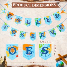 Breling Travel Themed Called to Serve Banner Mission Farewell Banner Decoration LDS Missionary Call Theme Decor for Farewell Party, Back School Travel Homecoming Party Supplies