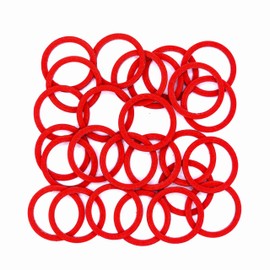 KINETICS LINE Vulkanit Flat Gaskets 1 Inch Normal (30 x 24 x 2 mm) Pack of 25 Red Fibre Gaskets for Pumps, Insulators, Motors (up to 110°C)
