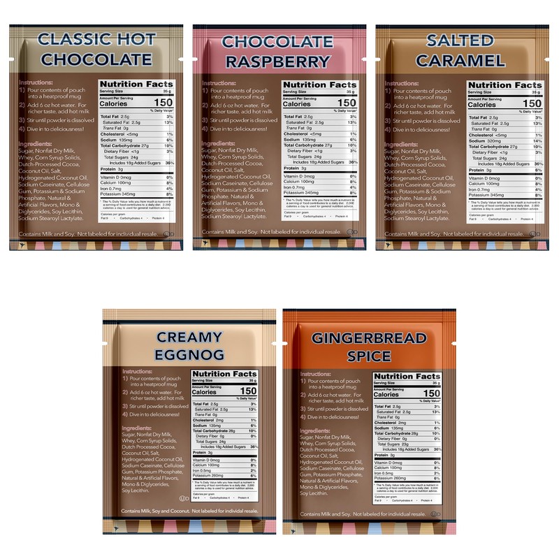 Double Donut Flavored Hot Chocolate Packets Variety Pack,18 Count Includes