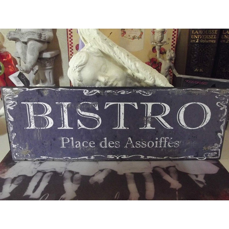 MAISONICA 40cm Long Blue Shabby Vintage Chic French Bistro Restaurant