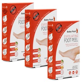 Baby Foot Original Exfoliant Foot Peel Mask - Repair Rough Dry Cracked Feet and remove Dead Skin, Repair Heels and enjoy Baby Soft Smooth Feet - 210mls Lavender Scented Pair contains 17 natural extracts (3 Pack)
