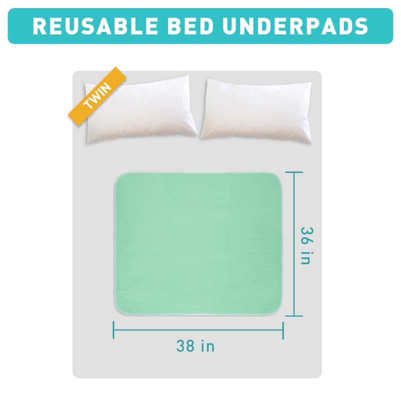 Bunlitent Washable Underpads, 36" x 38", 4 Pack - Heavy