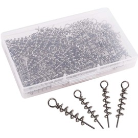 Centering Pin Spring Twist Lock Fishing Hook Fishing Baits Lure Rigs for Soft Lure Bait Worm Crank, 1.37"