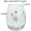 Winter Wine Glass Set - Set of 4 Stemless Glasses